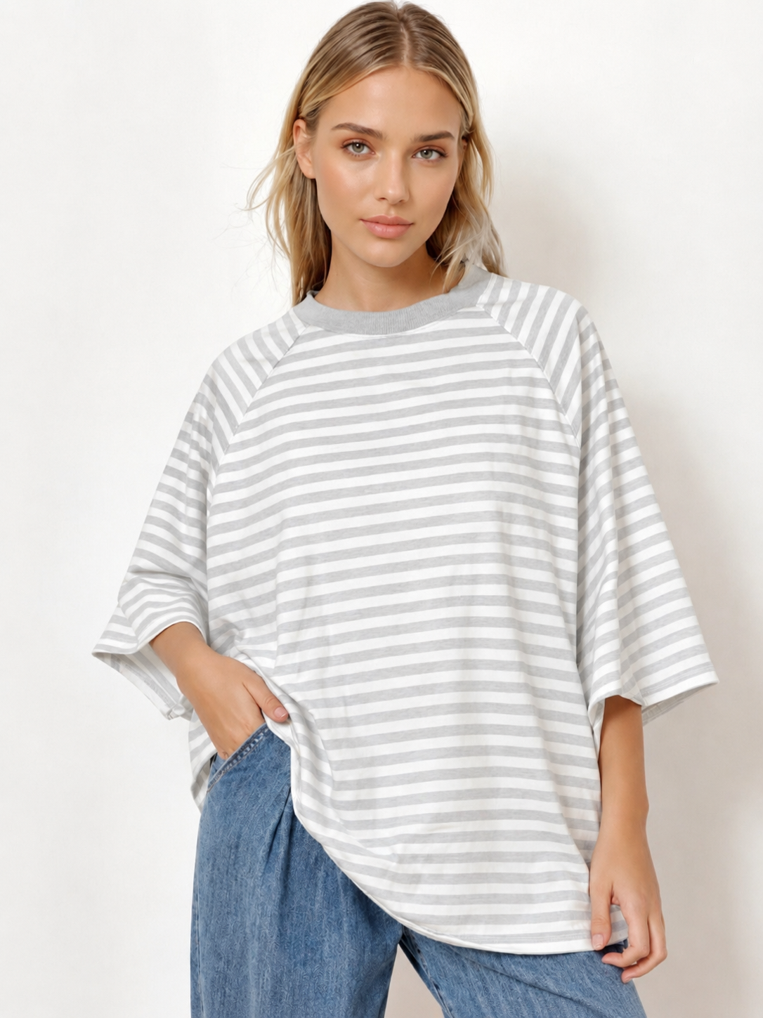 Tshirt Laure stripe grey
