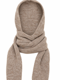 Hooded scarf melange beige