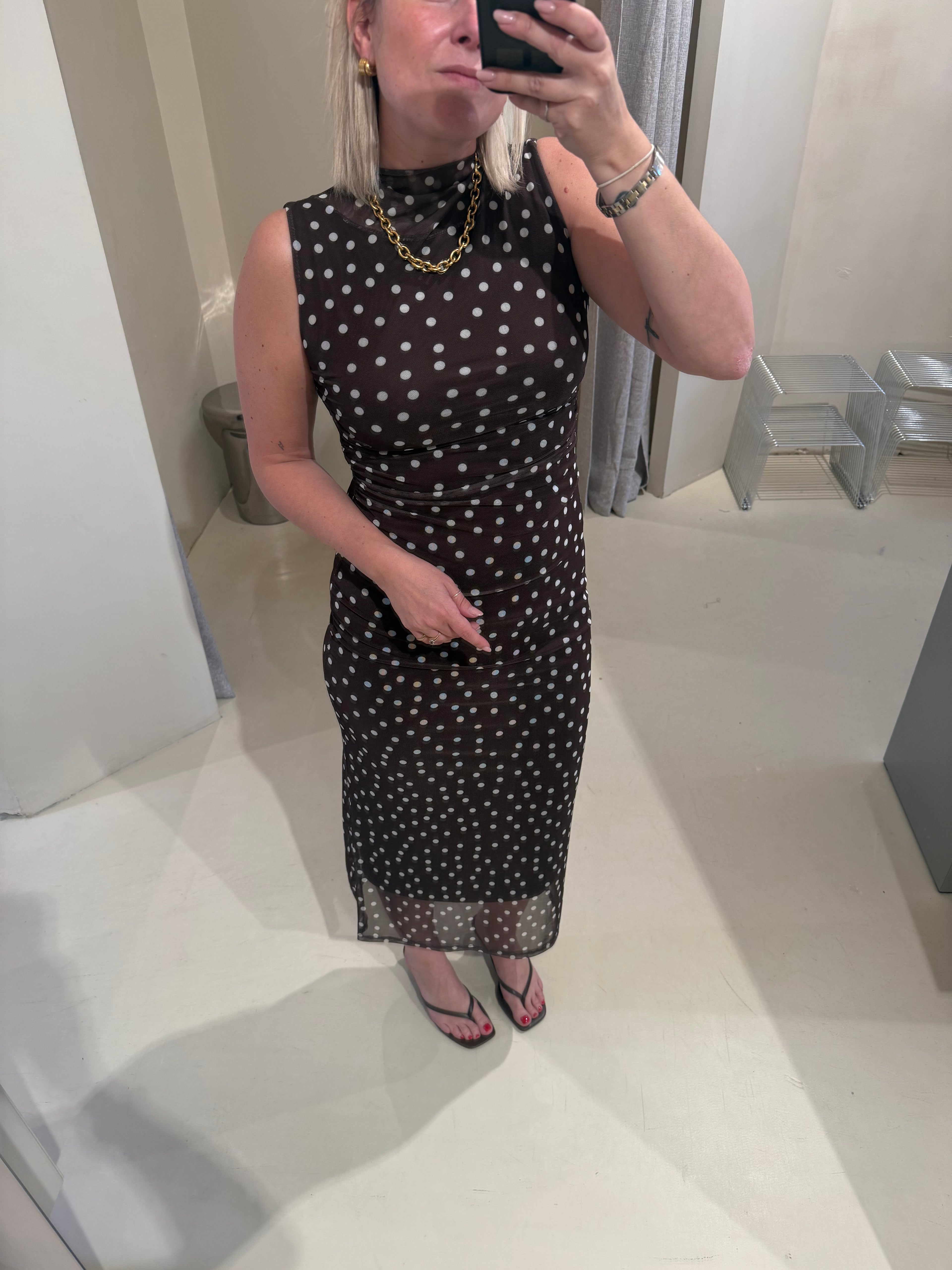 Kleed polka bruin